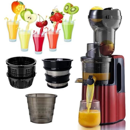 SSS Elite Gourmet EJX600 Extracteur de jus lent à mastiquer compact et