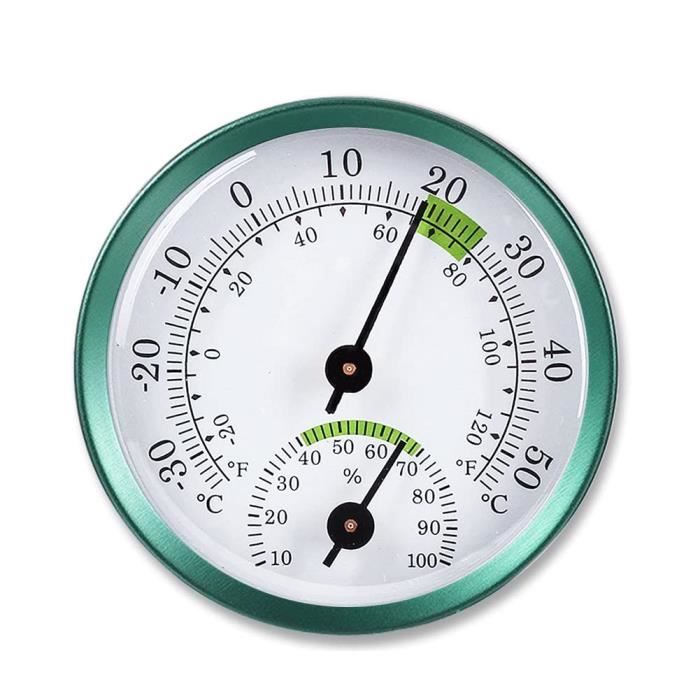 Thermomètre-hygromètre Analogique GUMEI - Ø58mm - Plage -30°C à 50°C - Alliage Aluminium - Pour Maison/bureau