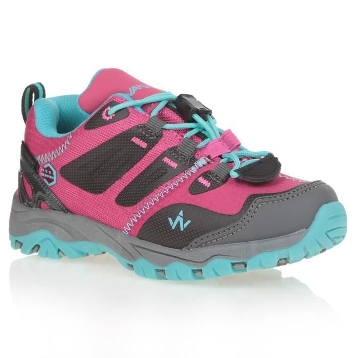 WANABEE Chaussures de randonnée Hike 300 Low - Fille - Fuchsia et bleu