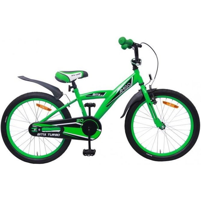 Amigo BMX Turbo - Vélo enfant 20 pouces - Pour garçons à partir de 5-9 ans - Vert