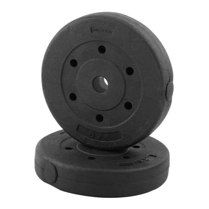 Plaques d'haltères, haltères Plaques d'haltères 5 kg * 2 poids en fonte 5 kg x 2 haltères poids haltères Set en plastique