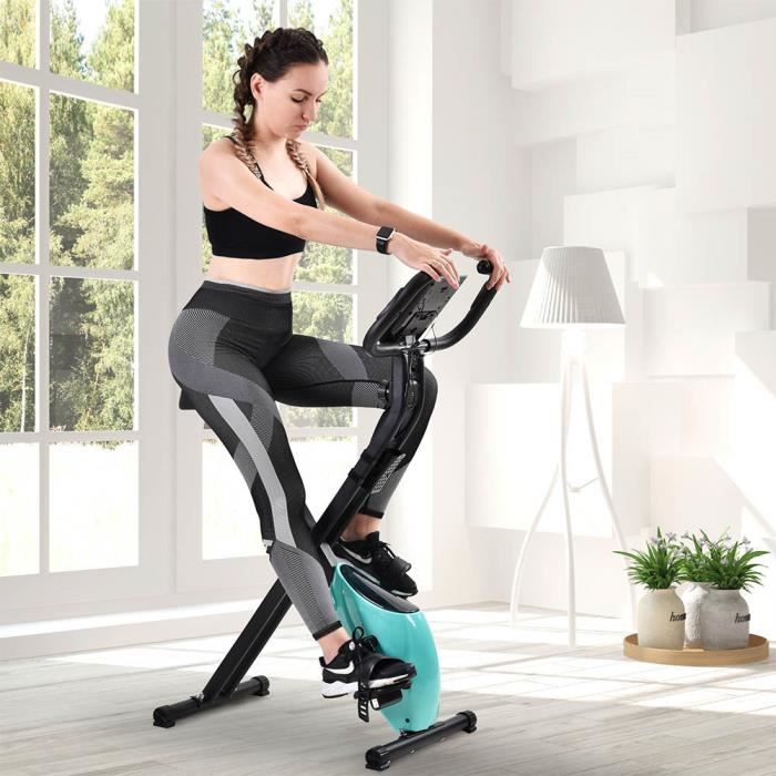 Vélo d'appartement X-Bike Blue Resistance Strap Pliable Cardio Elliptical 120kg