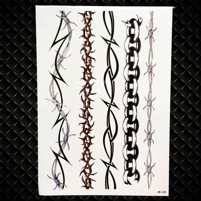 Tatouage Temporaire, GHB238,Lion roi guerrier hommes Robot bras faux étanche Maori corps Art noir Totem Tatoo papier