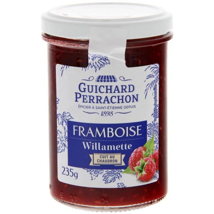 GUICHARD PERRACHON Confiture de Framboises Willamette Cuite au Chaudron - 245 g