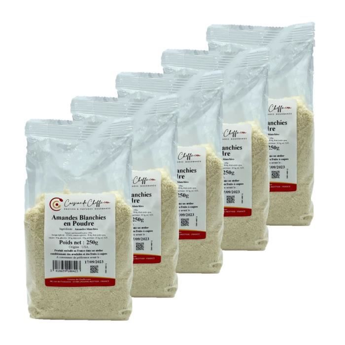 Cuisine de Cheffe.com - Lot 5x Amande blanchie en poudre - Sachet 250g