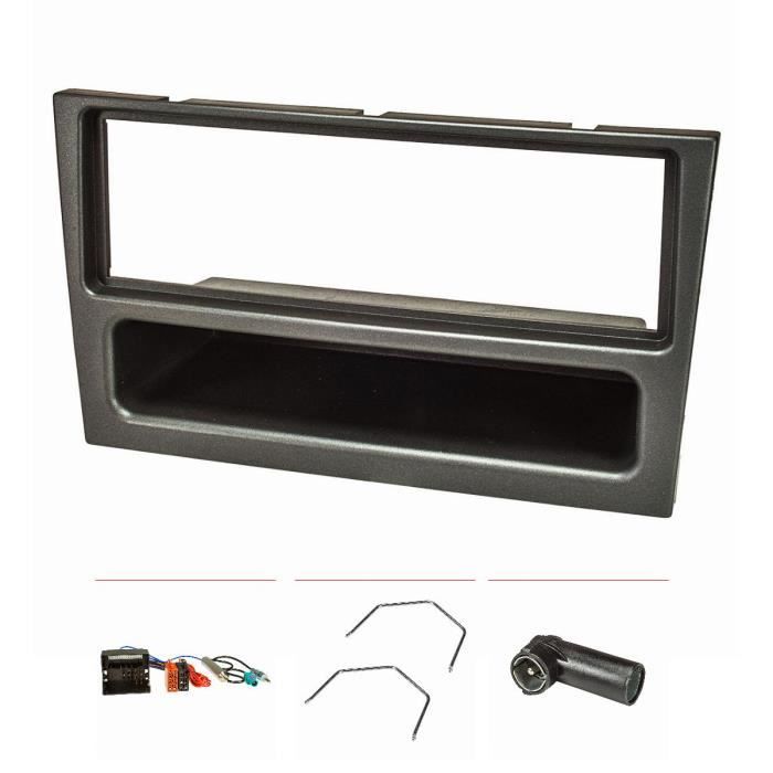 Lunette radio pour Opel Astra g Agila corsa c combo Omega b Vectra c Vivaro Meriva anthracite métallique avec Quadlock iso,
