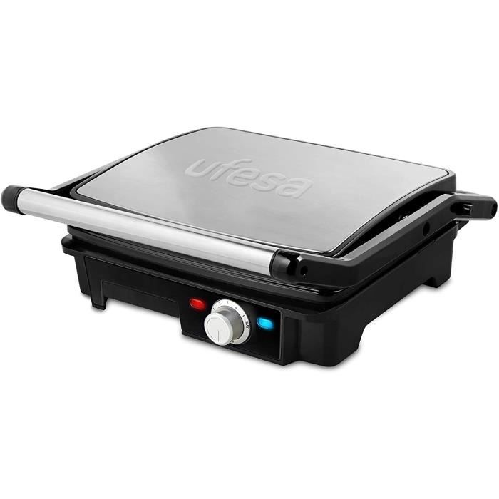 Ufesa Free PR2000 Grill 2200 W, plaques adhésives : 29 x 23 cm, régulateur de température, bac récupère Graisses, poignées Anti brul