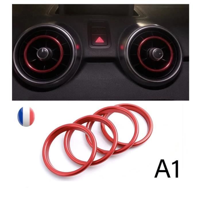 Cercle anneau POUR AUDI A1 rouge bague buse grille de ventilation aération sport LOT DE 4 ANNEAUX cerclage des grilles d'aération