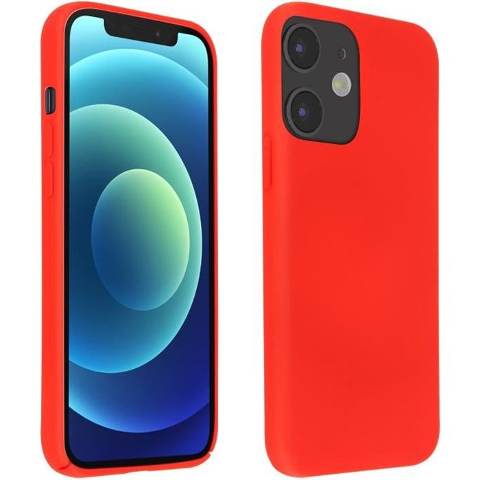Coque Apple iPhone 12 Mini Semi-rigide Finition Soft Touch Compatible QI rouge Rouge