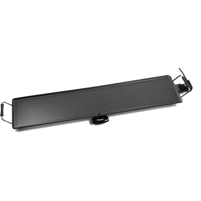 Bestron Grill de table électrique, Plaque de cuisson plancha/teppanyaki XXXL avec revêtement anti-adhésif, Couleur: noir