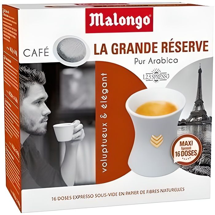MALONGO Café dosette Espresso la Grande Réserve - 104 g