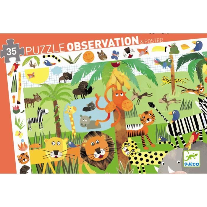 Djeco - Puzzle découvertes 35 Pièces Jungle