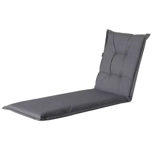 Madison coussin de bain de soleil Oxford 200 x 65 cm coton/polyester gris