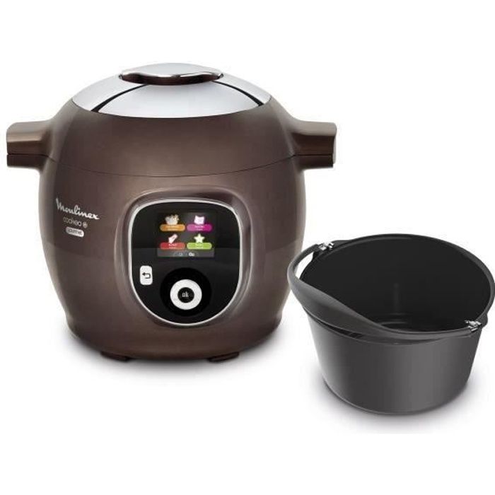 MOULINEX CE852900 Multicuiseur intelligent Cookeo - 150 recettes préprogrammées - 6L + Un moule inclus - 1600W - Brun