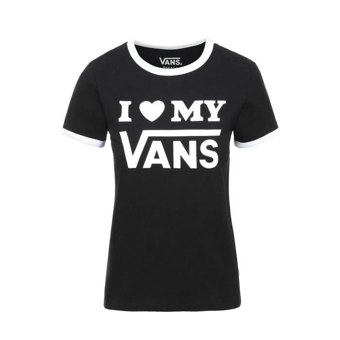 T-Shirt Vans Love Ringer Noir Femme