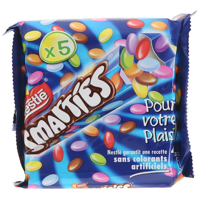 Smarties tube hexagonal bonbons au chocolat 5x38g