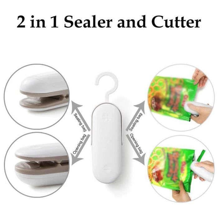 14.4x3.5x4cm Mini scellant pour cuisine portable brown