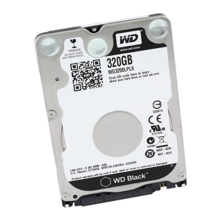 Disque Dur 320go Sata 2.5- Wd Black Wd3200lplx-60zntt1 Hp 792087-002 02.01a02