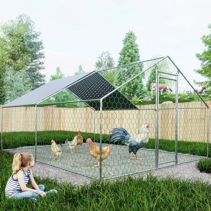 Meilleurs prix pour Poulailler Extérieur avec Verrouillage de Sécurité,  Enclos pour Petits Animaux pour Poules, Canards, Lapins (3 x 4 x 2 m)