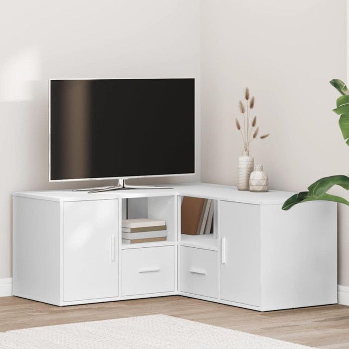 Armoire d angle blanc 160x40x45 cm bois dingénierie