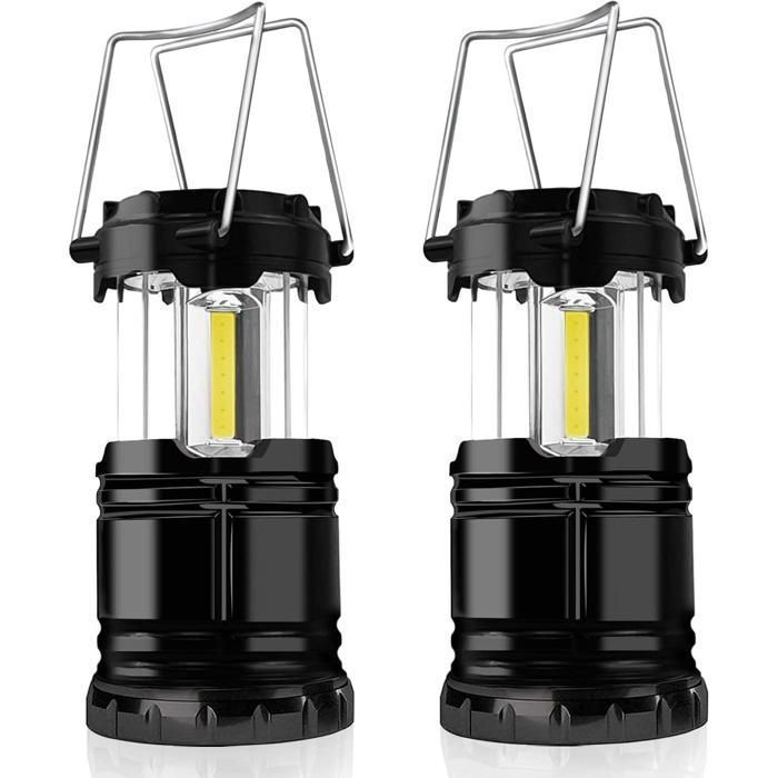 Lampes de camping lot de 2 lanternes LED portables à piles lampes suspendues étanches pour lextérieur