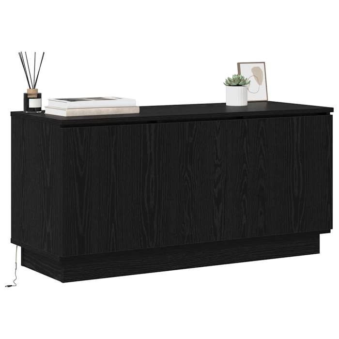 ABBO-SALE*Cabinet TV - Armoire de téléviseur - avec éclairage LED - Chêne noir 100 x 38 x 49cm SOL438235