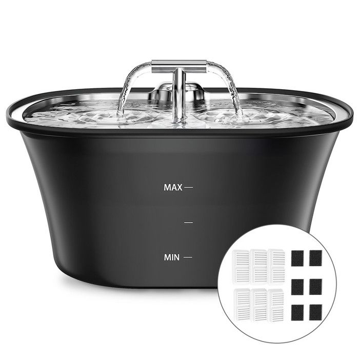 Comparer les prix de Fontaine à eau pour Chat - BALIMO - 25L - Inox - Éclairage LED - Ultra silencieuse