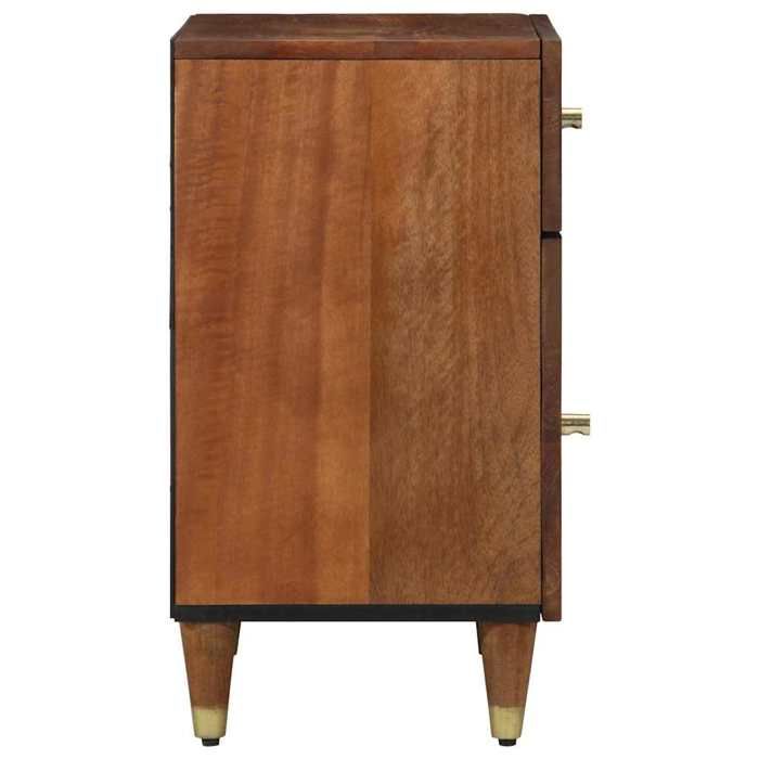 Cabinet de chevet en bois de manguier - vidaXL - 50x33x60 cm - Marron miel - Bois de manguier massif - Avec tiroir