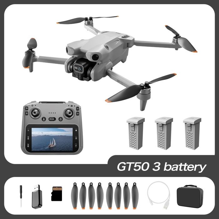 Drone 3 batteries 4K 480P positionnement itinéraire personnalisé évitement dobstacles prise de photo par geste gris