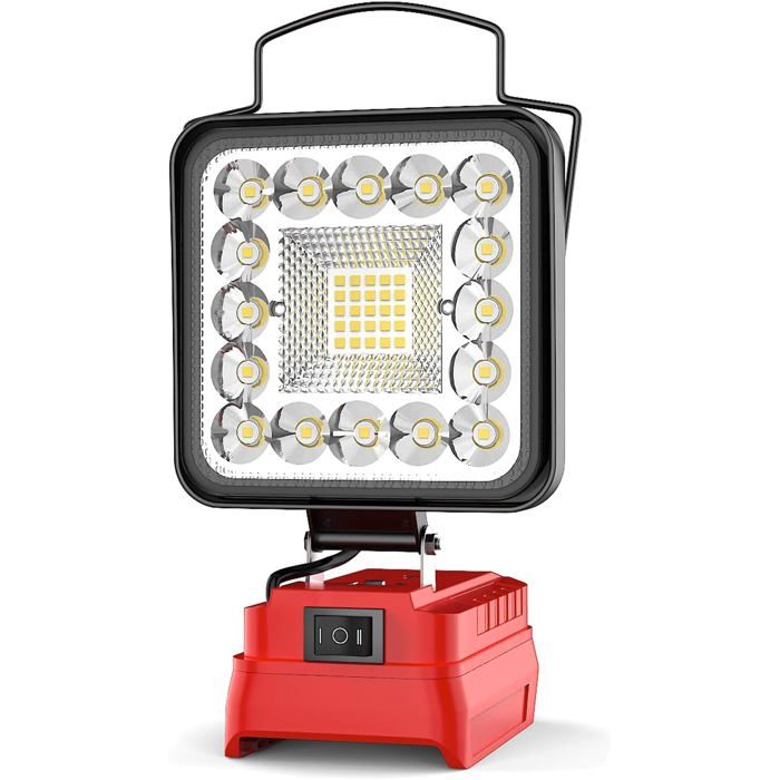 Lampe à piles pour batterie Einhell PXC 18V lampe de travail LED 48W 4800LM avec 2 ports USB pour le camping (pile non incluse)
