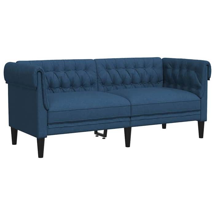 Tissu CANAPÉ FIXE - Magnifique - Canapé Chesterfield - moderne et rectangulaire - 2 places bleu 241519
