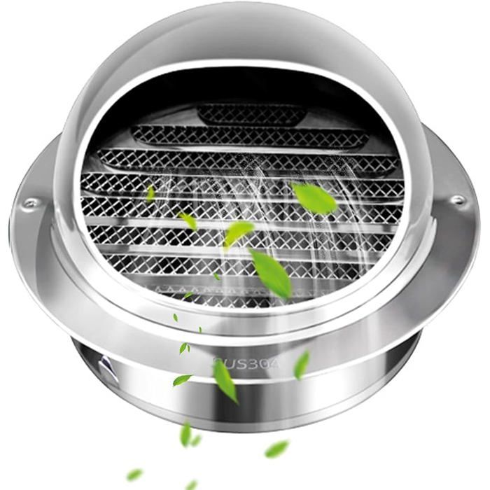 150mm Grille d Aération Ronde Grille Ventilation Hotte Bouchon Rond en Acier Inoxydable 304 Avec/Maille Argenté 150 mm