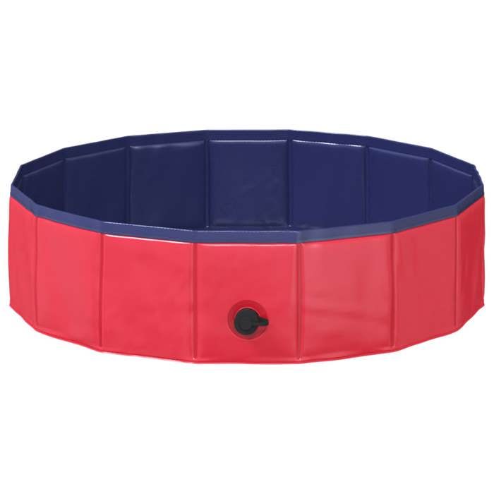Moderne Piscine de nage pliable pour chien Rouge 80 x 80 x 20 cm PVC Piscine & spa  @EU52316