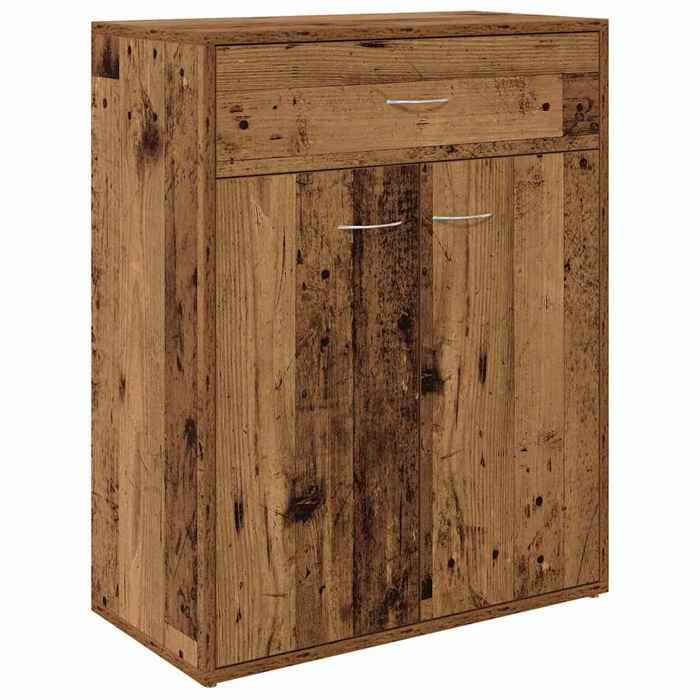 Buffet vieux bois - vidaXL - bois dingénierie - avec 2 portes - facile à nettoyer - pour salon - 60 x 30 x 75 cm 188ohl99n