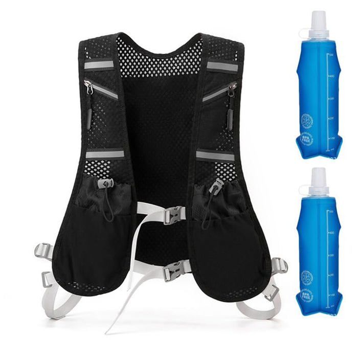 LGPS® Gilet dhydratation Trail Running avec 2 Soft Flask 500 ML Gilet Hydratation Running de Course à Pied pour Femmes et Hommes