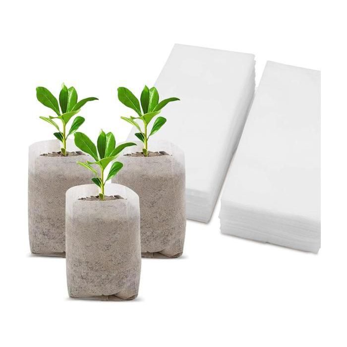 Lot de 200 Sacs Non Tissés pour Pépinière Semis en Tissu Conteneur Pochette De Plantes Sacs De Pépinière Non multicolore JARDINIERE