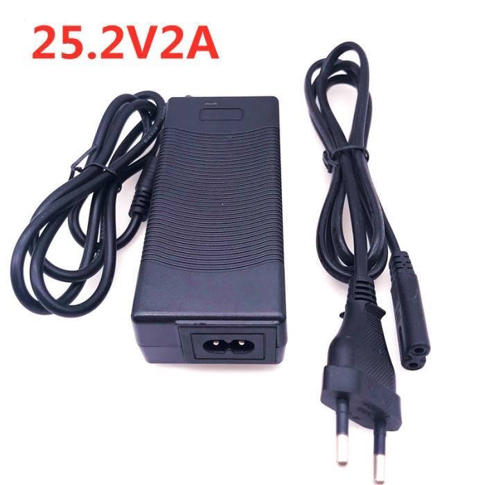 Fast Charging 25.2V 1A Li-Ion Adapter – Multi-Protection, Heat Resistant, US Plug, Wide Voltage 100-240V