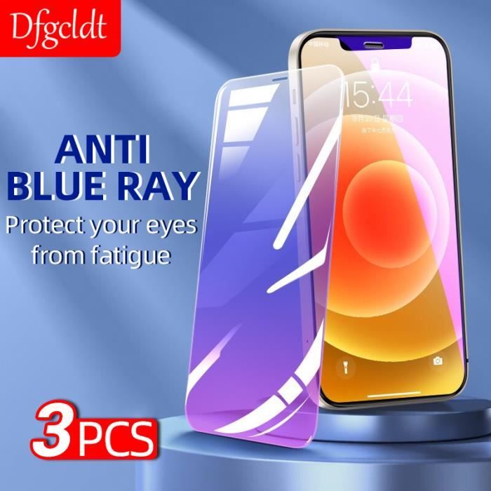 Lot de 3 films protecteurs d'écran anti-lumière bleue pour iPhone