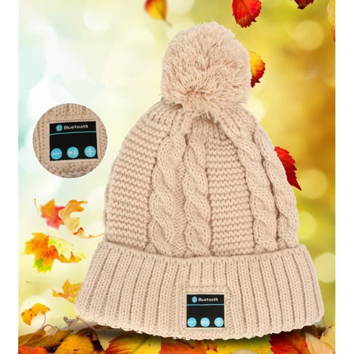 Kaki-Cadeau de Noël Bonnet Bluetooth mains libres pour hommes et femmes,  chapeau avec musique mp3, casquette - Cdiscount TV Son Photo