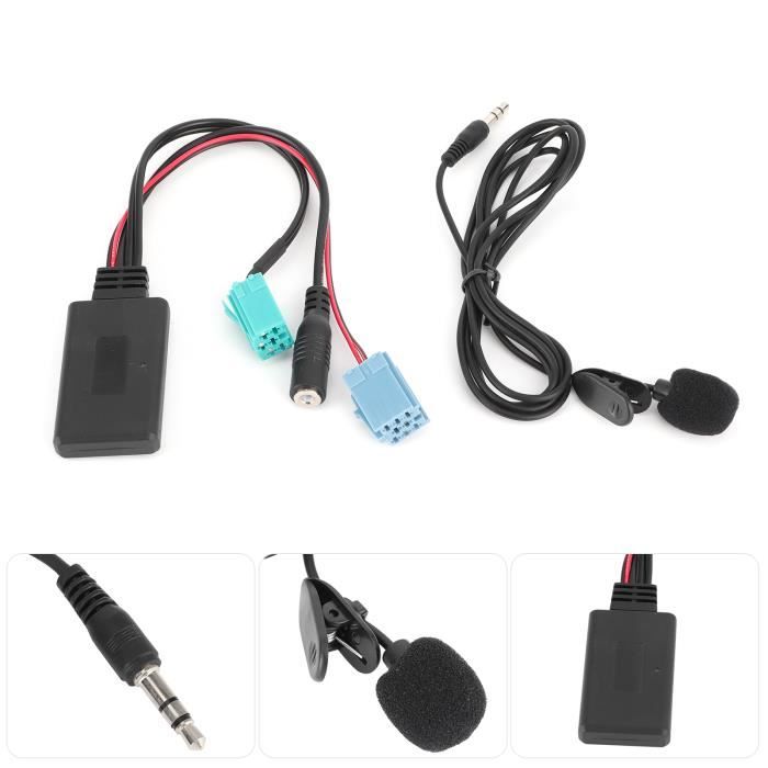 Akozon Car Audio Connector, Durable Bluetooth Audio Cable, Pratical 6Pin for Phone Pad MP3 Renault Clio/Espace/Megane auto carte