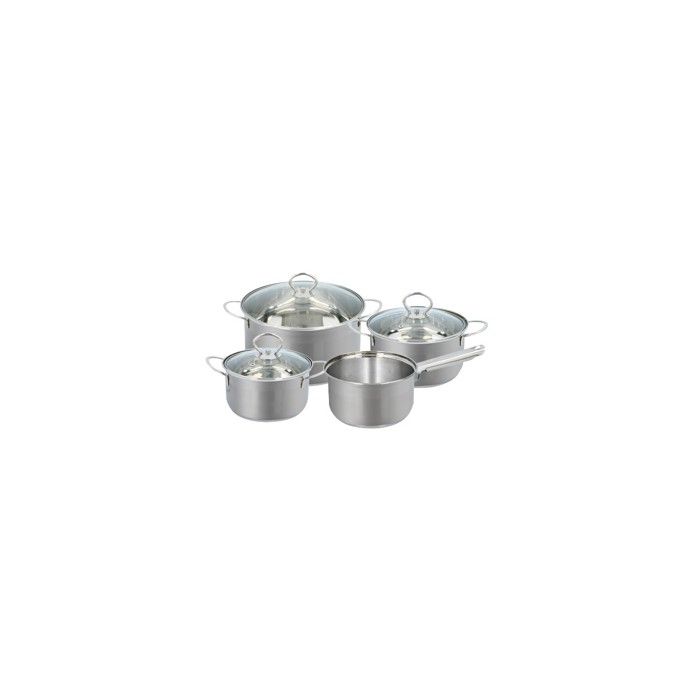 Lot De 7 Casseroles Alpina En Acier Inoxydable Avec Couvercles - Passe Au Lave-Vaisselle, Toutes Sources De Chaleur