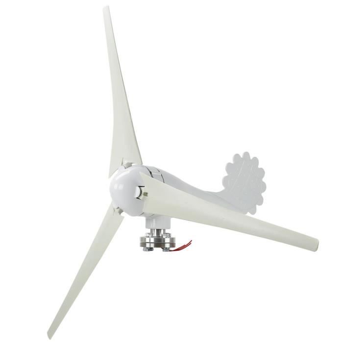 Éolienne 500W 12V Blanche 3 Pales - Générateur Neuf - Pour Autonomie