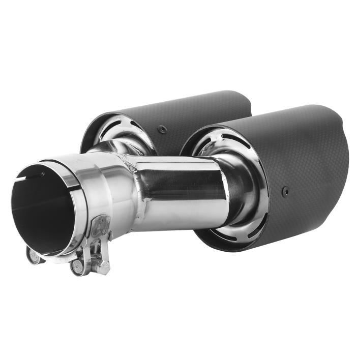 Embout Double Échappement Universel Acier Inoxydable Chromé - Pour Tuyau 38-50mm - Style Tuning