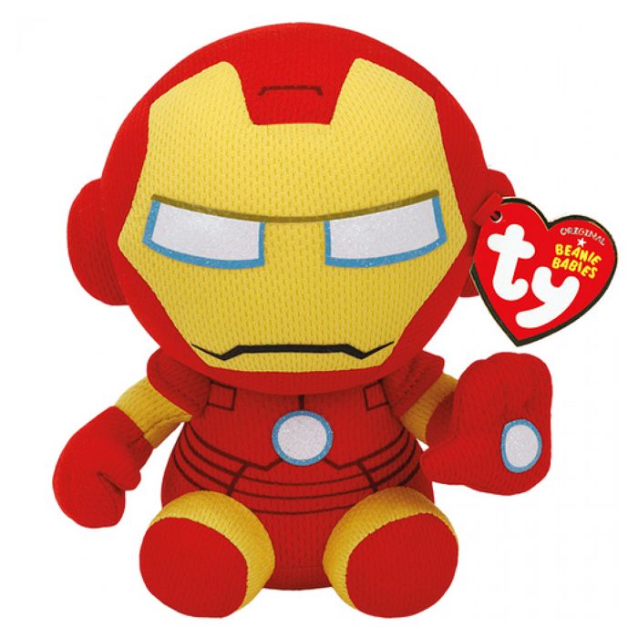 Peluche Iron Man 15 cm - Rouge Jaune - TY - Marvel - Jouet en peluche