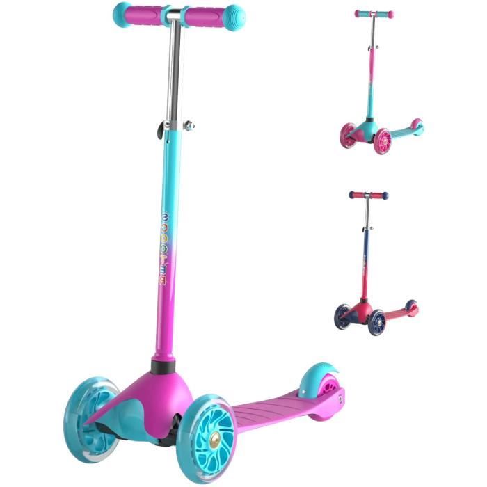 Trottinette Enfant 5 En 1 Avec Siège Amovible - 3 Roues Lumineuses - Réglable 1-6 Ans - 20kg Max