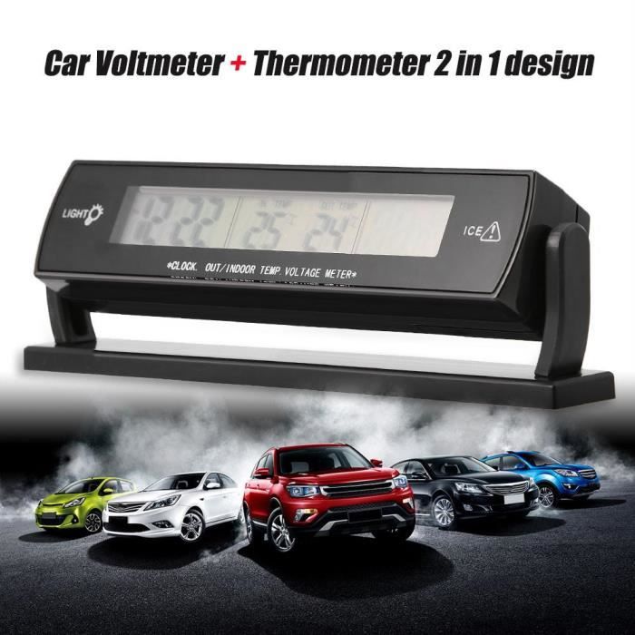 Thermomètre Numérique LED Pour Voiture - Sonde 1 Mètre - Plage -50°C à +110°C - Alimentation 5-12V - Affichage Rouge/bleu/vert - 12