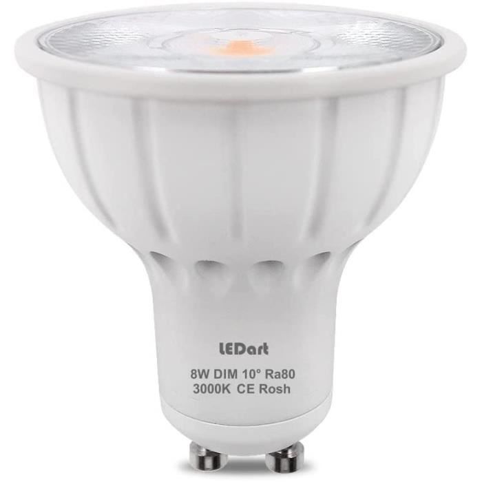 Ampoule GU10 LED 8W Dimmable angle faisceau étroit 10° degree 200240