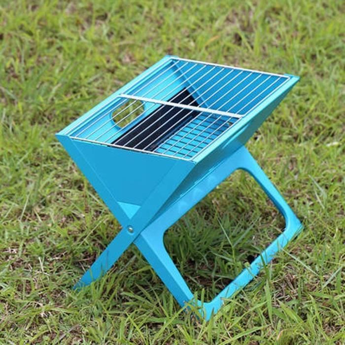 Support Filet Barbecue Portable Pliant - Acier Inoxydable - 2 Grilles - Camping, Pique-nique