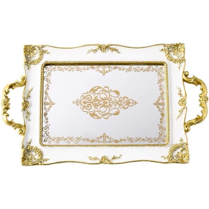 Plateau Art déco miroir aluminium et bois