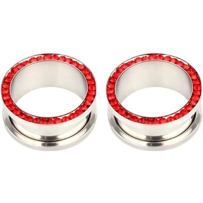 Écarteur D'oreilles Beydodo 10.5mm à 25mm - Tunnel Piercing Acier Chirurgical, 2 Pièces, Argent, Plug 00g